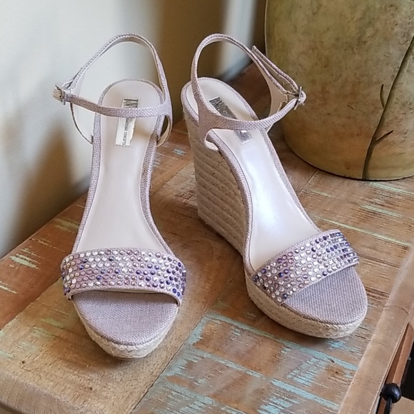 INC 🍑Peach Wedge Sandal - SZ 10 - Picture 1 of 11